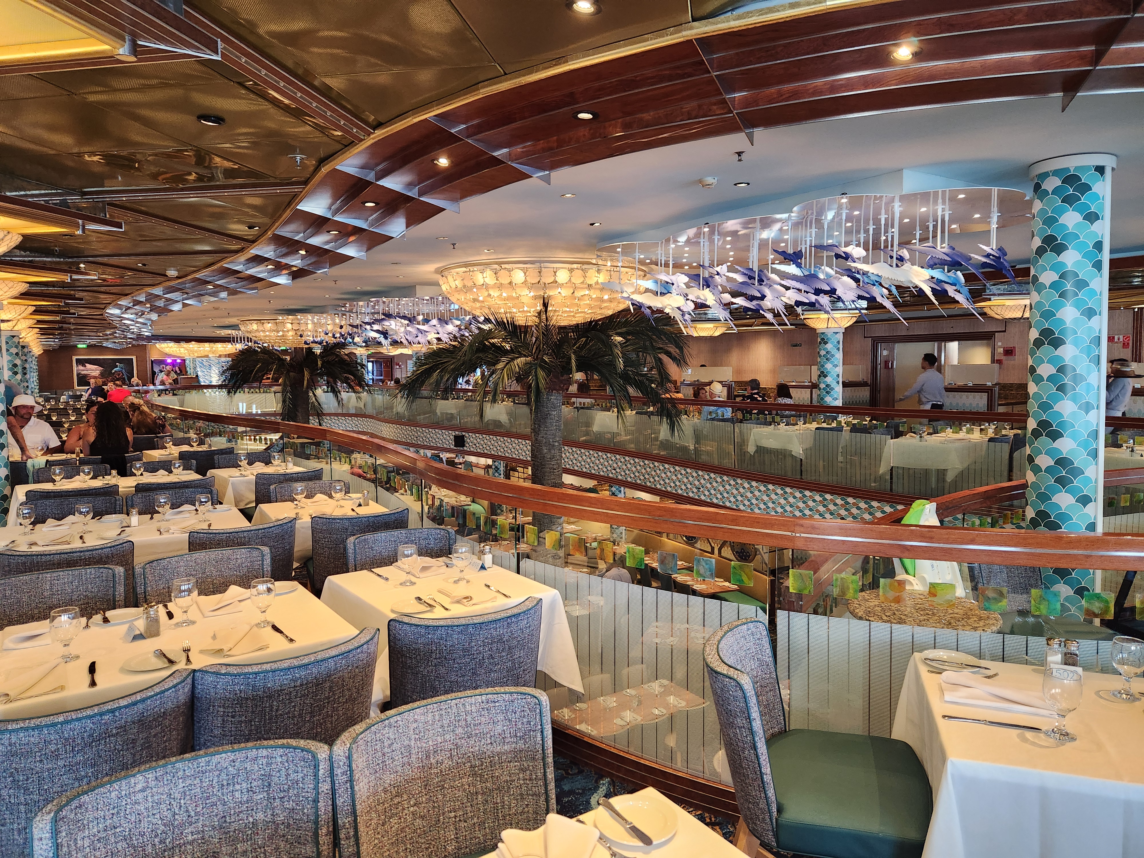 Fins Dining Room situated on Deck 2 and Islander at Deck 3