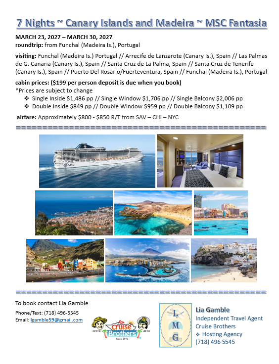Canary Islands and Madeira aboard MSC Fantasia